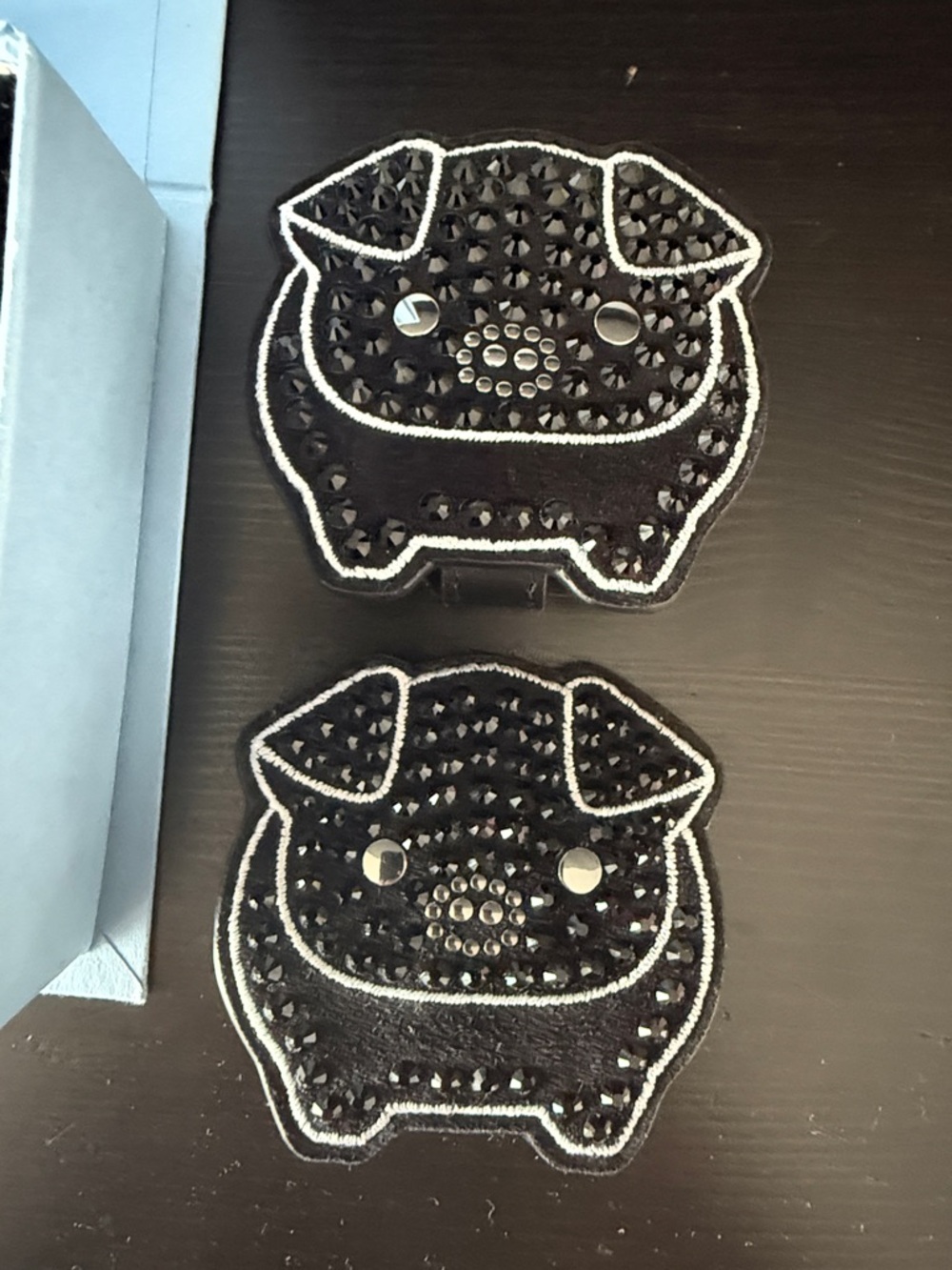 Lanvin Black Crystal-Embellished Pig Charm Pair